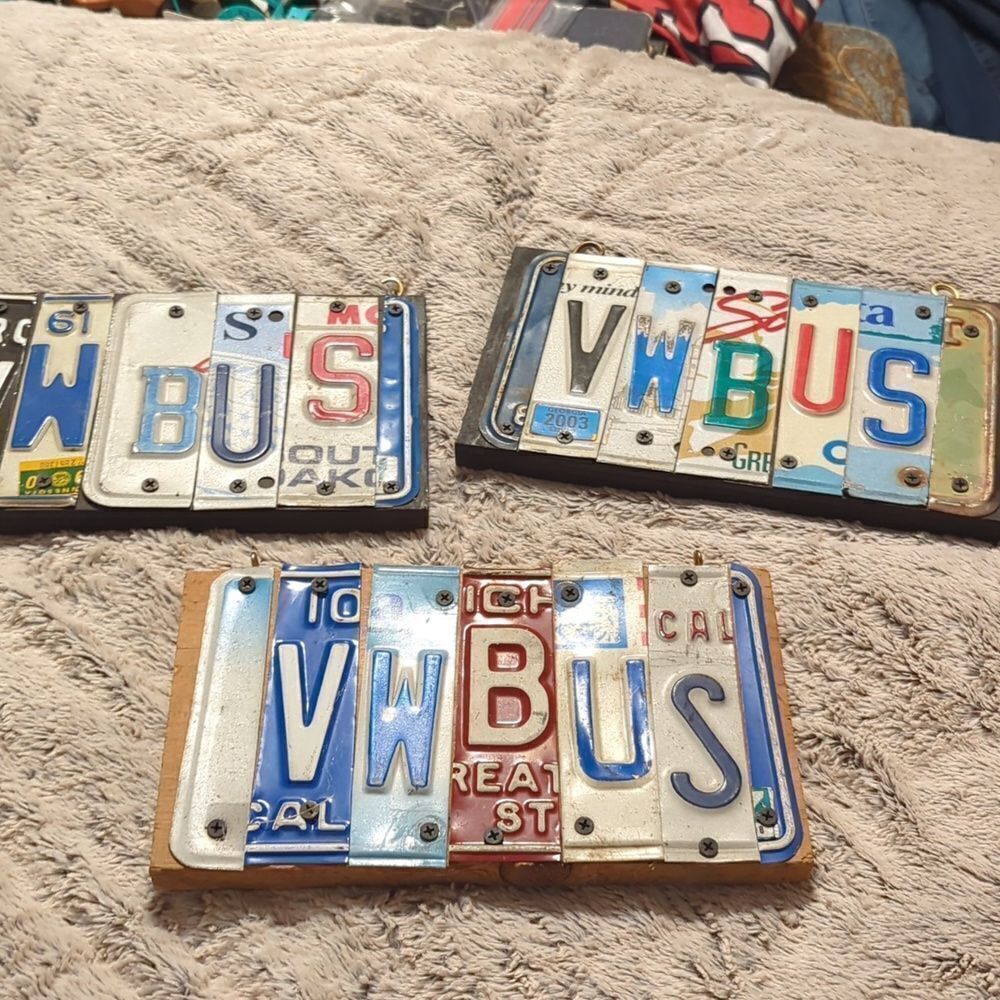 Handmade license plates shop, garage, man cave, she should, Auto Art VW Bus sign